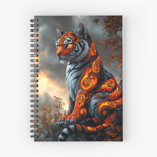 Item preview, Mystic Flame Tiger – Glowing Tribal Spirit Beast Fantasy Art designed and sold by AP_1979.