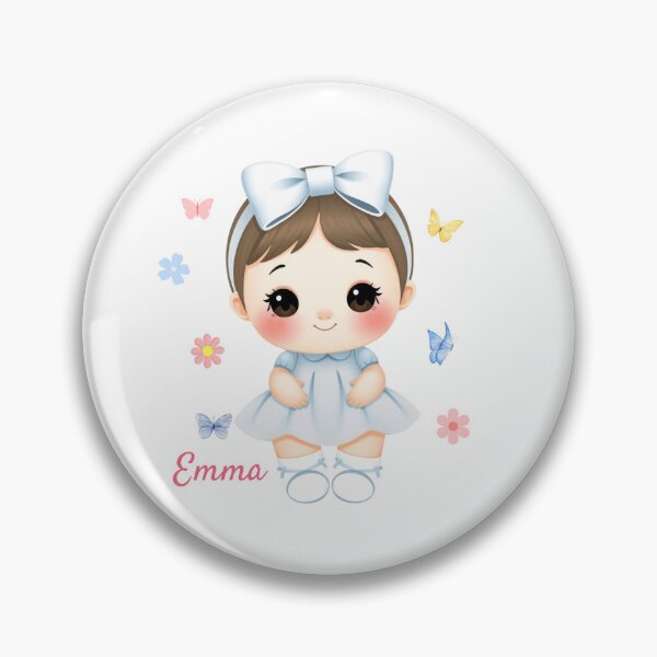 Item preview, Emma Baby Girl Name – Cute Doll Illustration in Pastel Style designed and sold by daila70.
