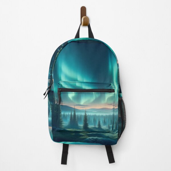 Item preview, Realistic Northern Lights Over Pine Forest Landscape designed and sold by FusionGaze.