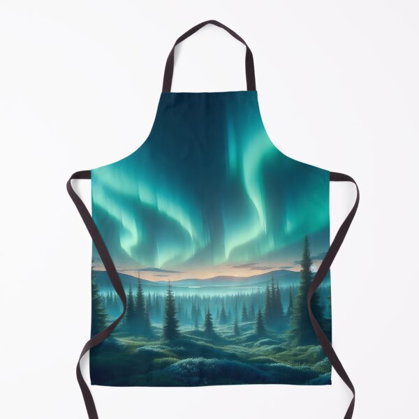 Item preview, Realistic Northern Lights Over Pine Forest Landscape designed and sold by FusionGaze.