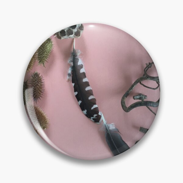 Item preview, Nature still life with burs, feathers, wasp nest and grape tendrils designed and sold by EveryDayDabble.