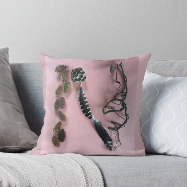 Item preview, Nature still life with burs, feathers, wasp nest and grape tendrils designed and sold by EveryDayDabble.