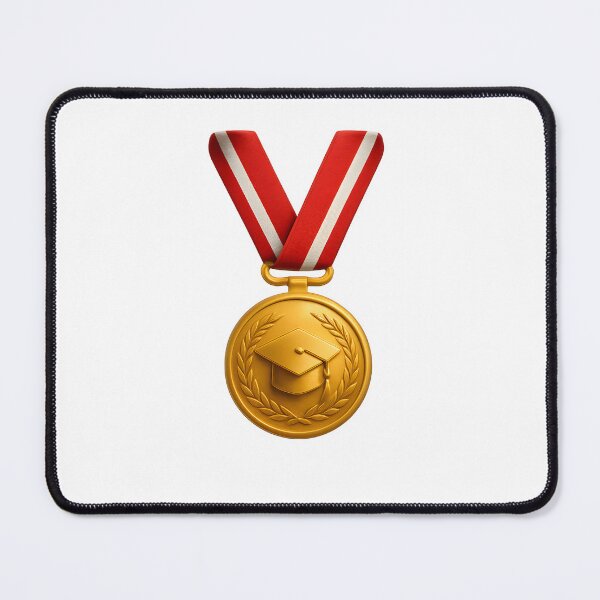 Item preview, Gold Graduation Medal with Red Ribbon 3D Design designed and sold by WolfPixelRo.