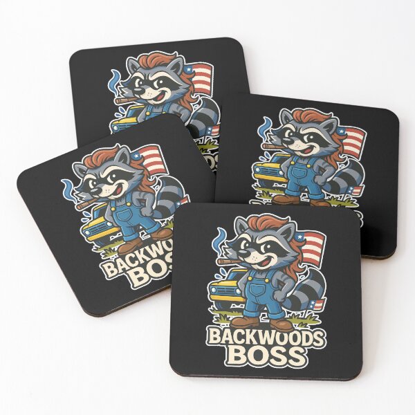 Item preview, Backwoods Boss – Redneck Raccoon Cartoon designed and sold by TrashCultSupply.
