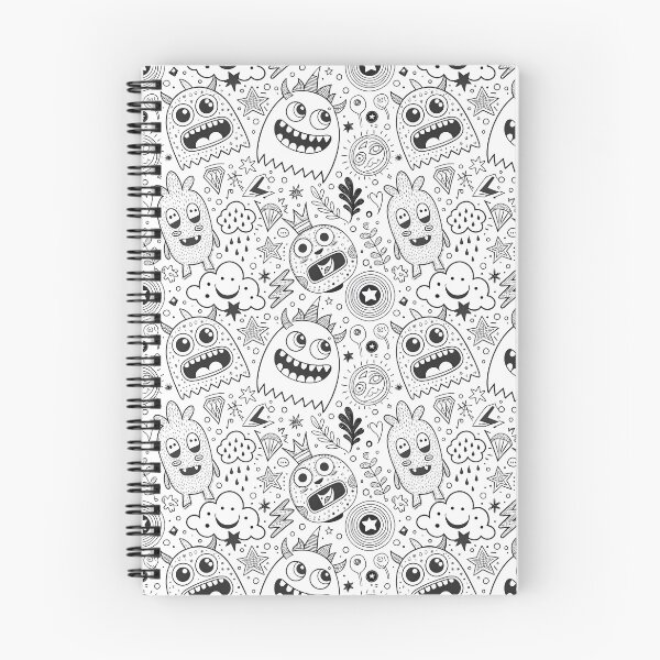 Aperçu de l'œuvre Motif de monstre mignon Doodle noir et blanc créée et vendue par tretyakov.