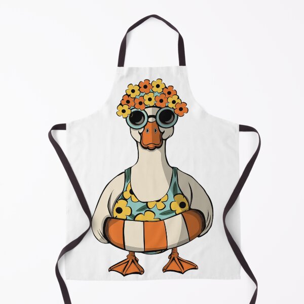Item preview, Wild Swimming-Retro Duck Swimmer in Floral Cap and Goggles designed and sold by krisevansart.