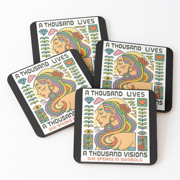 Item preview, Mystical Woman Artwork with Symbolic Visionary Elements and Retro Colors designed and sold by DrawHandArt.