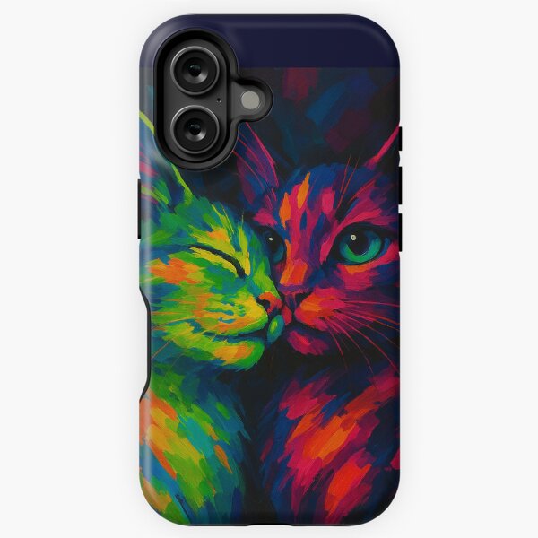 Item preview, Neon Love Cats – Vibrant Psychedelic Feline Art designed and sold by Inspired by CarMa.