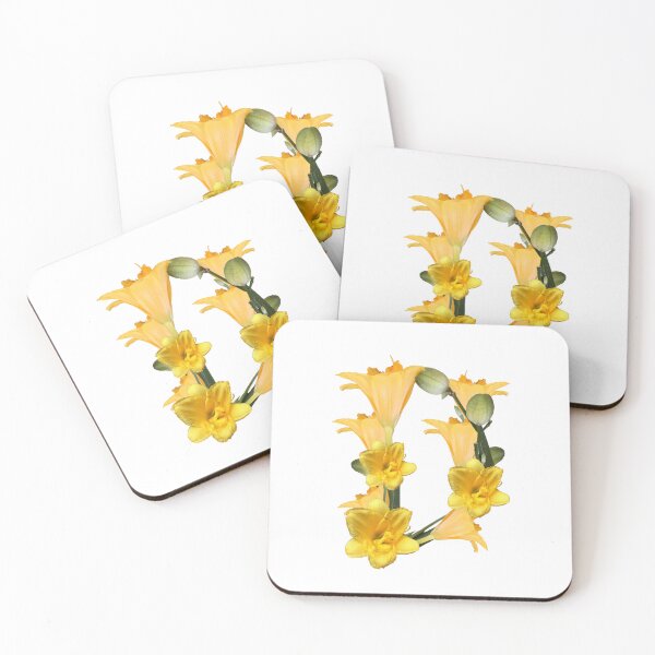 Artikelvorschau, Buchstabe D-Monogramm mit Blumen | Tagliliengelber Buchstabe d, botanischer Buchstabe d, Anfangsbuchstabe d, Blumenanfangsbuchstabe d entworfen und verkauft von EveryDayDabble.