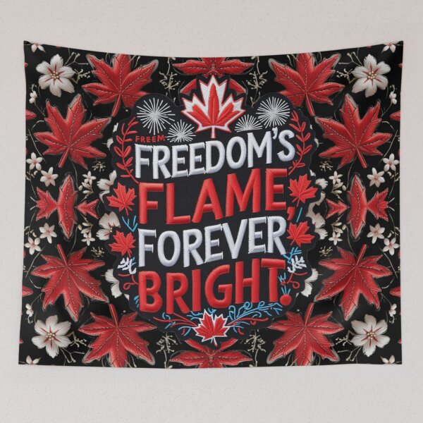 Item preview, Freedom’s Flame Canadian Embroidered Patch designed and sold by ArtDesignTp.