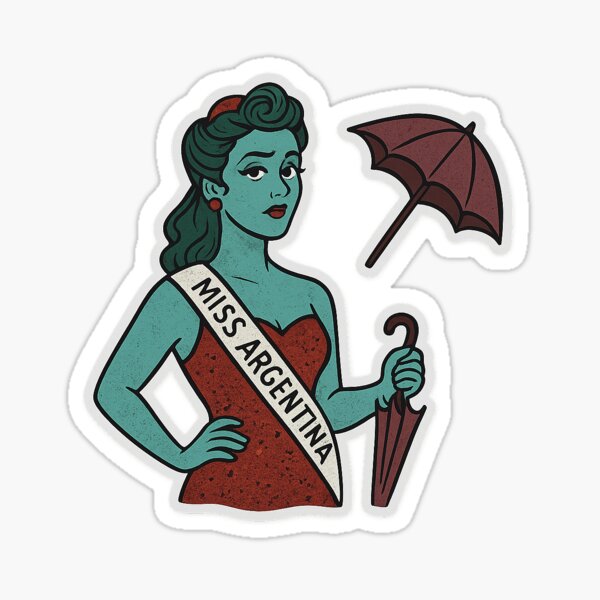 Item preview, Miss Argentina with Umbrella  designed and sold by Drama&Doodles.