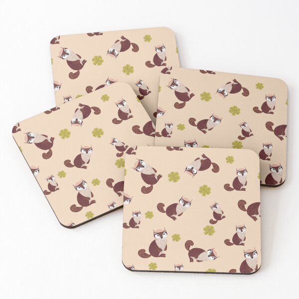 Item preview, Whimsical design fun chipmunks scattered pattern children peach designed and sold by phatlizzardart.