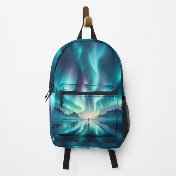 Item preview, Aurora Borealis Over Snowy Landscape with Mountains designed and sold by FusionGaze.