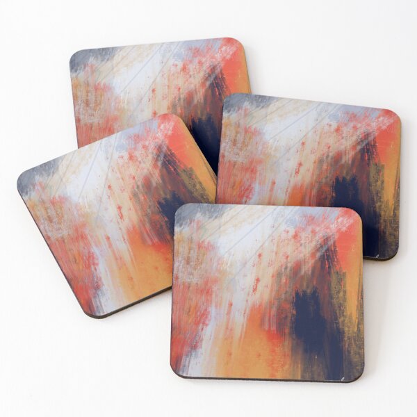 Item preview, Abstraction of red, orange, blue and navy blue designed and sold by nuabisou.
