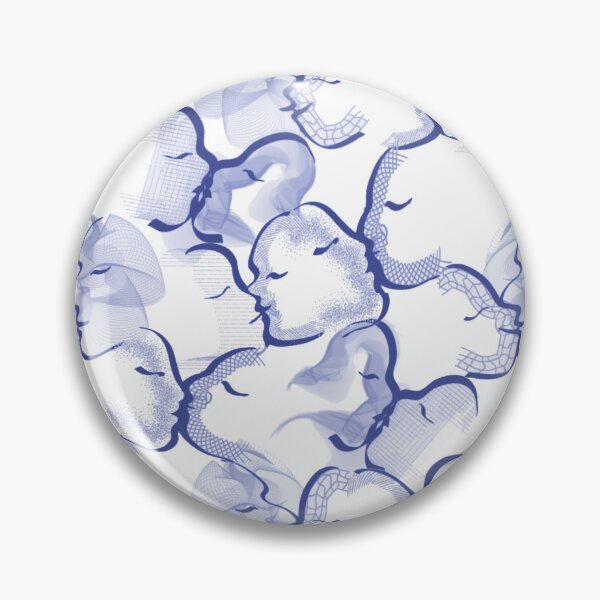 Artikelvorschau, Abstract Kisses – Blue Line Art Pattern entworfen und verkauft von CgkX.