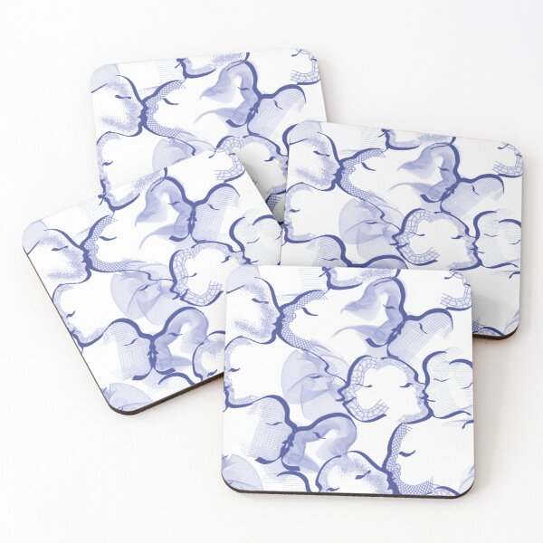 Item preview, Abstract Kisses – Blue Line Art Pattern designed and sold by CgkX.