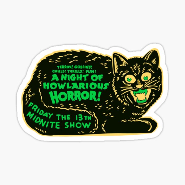 Aperçu de l'œuvre Chat vintage de Halloween Spookshow créée et vendue par moon brain.