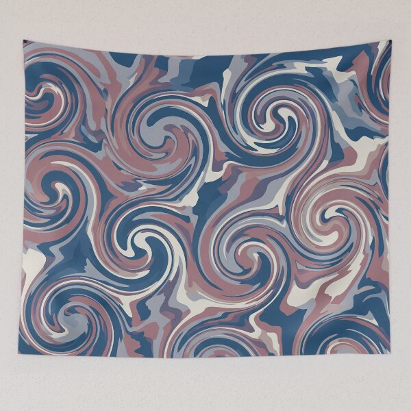 Item preview, Indigo and Dusty Rose Swirls Pattern designed and sold by Owcomm.