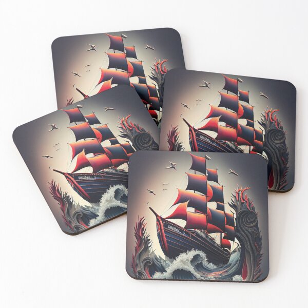 Item preview, Crimson Sail Galleon designed and sold by ShadowAndSlate.