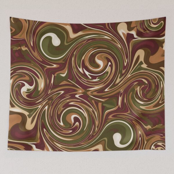 Item preview, Forest and Maroon Swirls Abstract designed and sold by Owcomm.