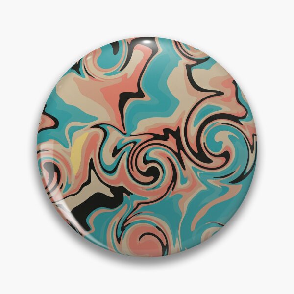 Item preview, Retro Aesthetic Swirls with Teal and Peach designed and sold by Owcomm.