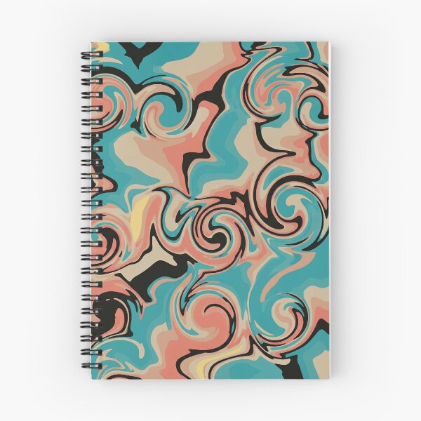 Item preview, Retro Aesthetic Swirls with Teal and Peach designed and sold by Owcomm.