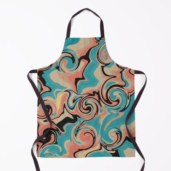 Item preview, Retro Aesthetic Swirls with Teal and Peach designed and sold by Owcomm.