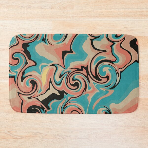 Item preview, Retro Aesthetic Swirls with Teal and Peach designed and sold by Owcomm.