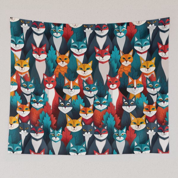 Item preview, Fox Faces Pattern designed and sold by PolinaMirralisa.