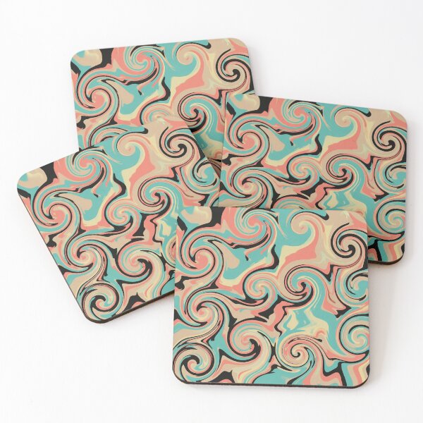 Item preview, Teal Peach Swirls Abstract designed and sold by Owcomm.