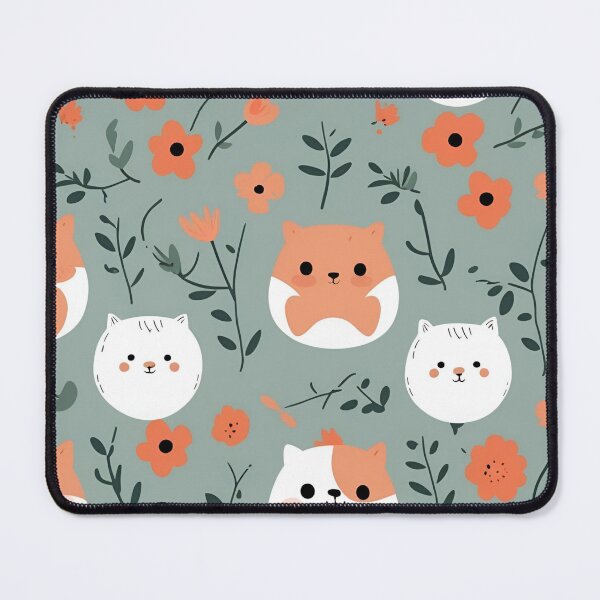 Item preview,  A Playful Cat and Floral Pattern designed and sold by SIRI722..