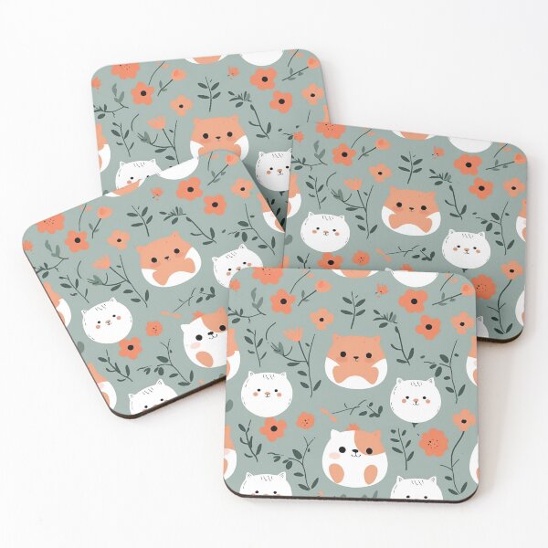 Item preview,  A Playful Cat and Floral Pattern designed and sold by SIRI722..