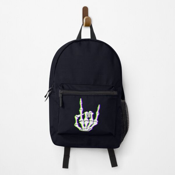 Item preview, Glitch Skeleton Hand Rock Sign – RGB Punk Skull Art designed and sold by Taans-Creation.