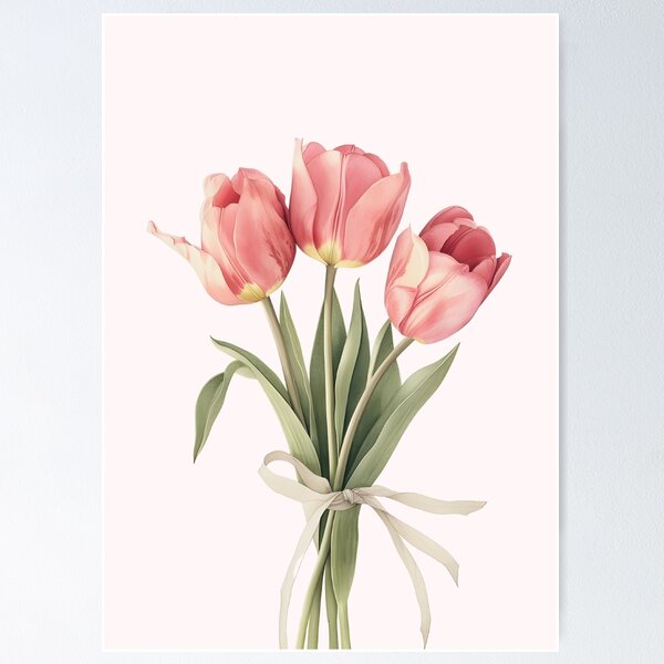 Artikelvorschau, Liebliches Tulpentrio – Blush Bloom Bouquet entworfen und verkauft von TurtleDream.