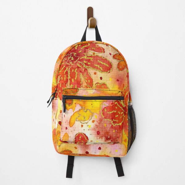 Item preview, Orange and yellow flowers in wild watercolor pattern designed and sold by goldufeenstaub.