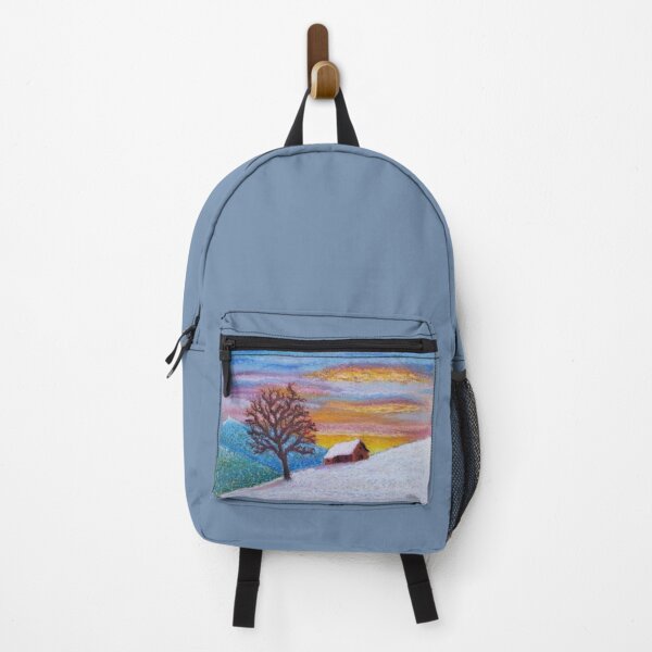 Item preview, Winter Landscape Oil Pastel Painting - House on the Hill designed and sold by Sky-99.