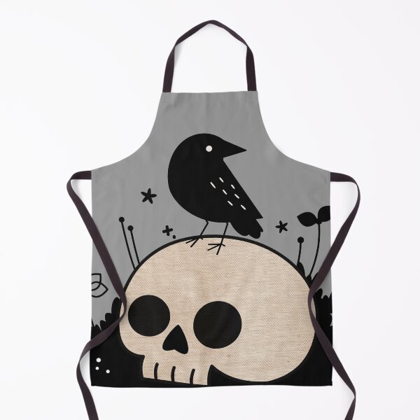 Item preview, Small black bird on skull and flowers designed and sold by pen_ombre.
