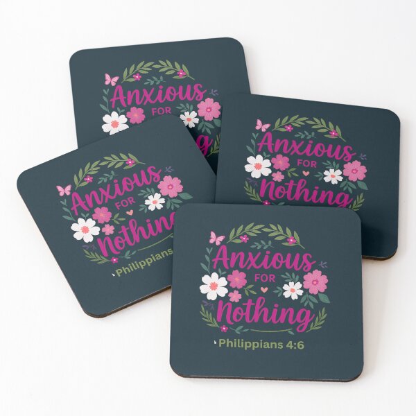 Item preview, Anxious for Nothing – Philippians 4:6 Christian Floral Design designed and sold by BlessedHandsDesigns.