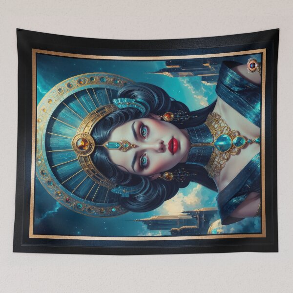 Item preview, Celestial Portrait Of Aveline Aeraviel Amidst A Starlit Cityscape Striking AI Concept Art by Xzendor7 designed and sold by Xzendor7 Digital Art Creations.