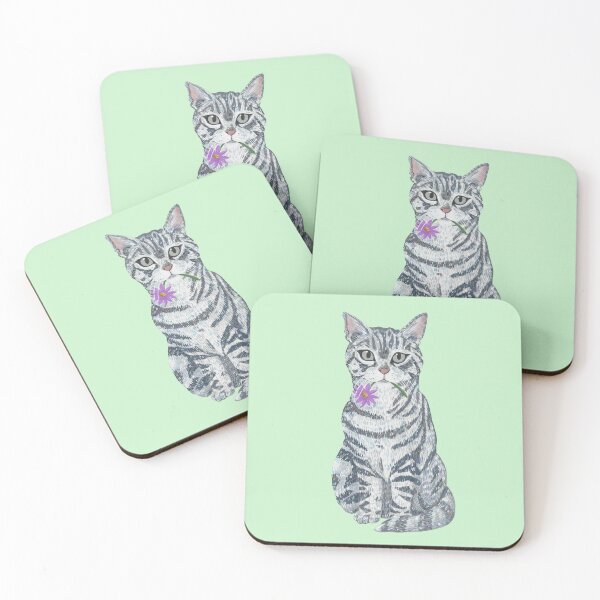 Item preview, Cat with a pink flower designed and sold by Studio58Anna.