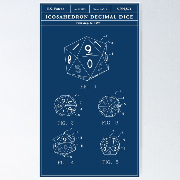 Item preview, D20 Patent (Light Ink) designed and sold by DaddyRolledA1.