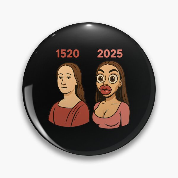 Item preview, Funny Beauty Standards Comparison Meme – 1520 vs 2025 Cartoon Art designed and sold by DrawHandArt.