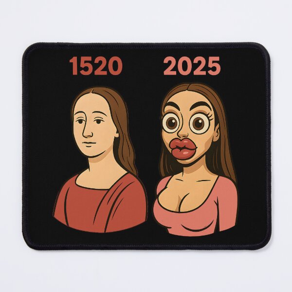 Item preview, Funny Beauty Standards Comparison Meme – 1520 vs 2025 Cartoon Art designed and sold by DrawHandArt.