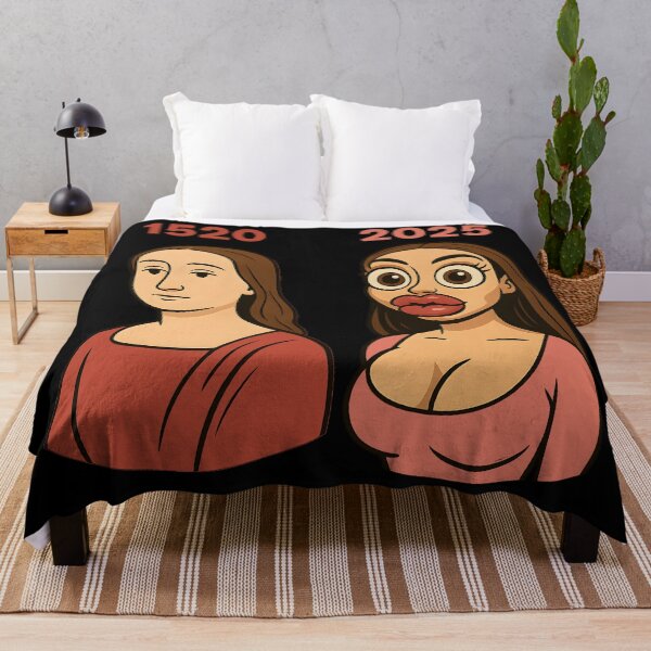 Item preview, Funny Beauty Standards Comparison Meme – 1520 vs 2025 Cartoon Art designed and sold by DrawHandArt.