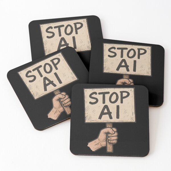 Item preview, Stop AI Cardboard Sign designed and sold by Planthem.