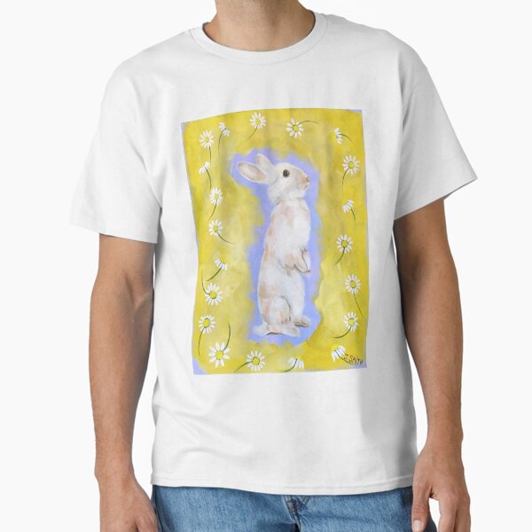 Item preview, Sunburst Meadow Bunny | Citrine Yellow Rabbit with Daisy Garden designed and sold by J-K-Smith.
