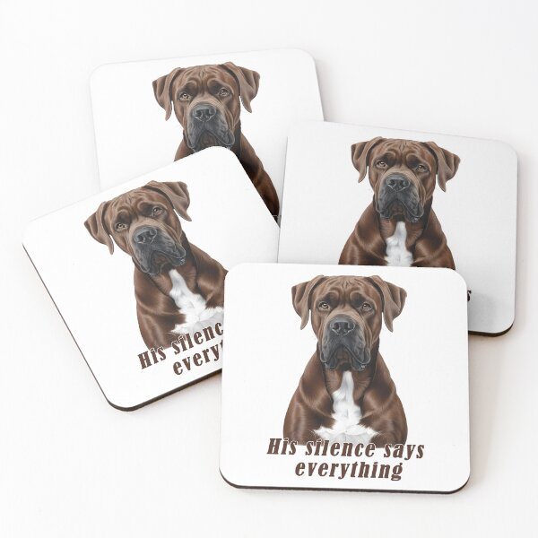 Item preview, Chocolate Cane Corso - His Silence Says Everything designed and sold by Pawtraitvibes.