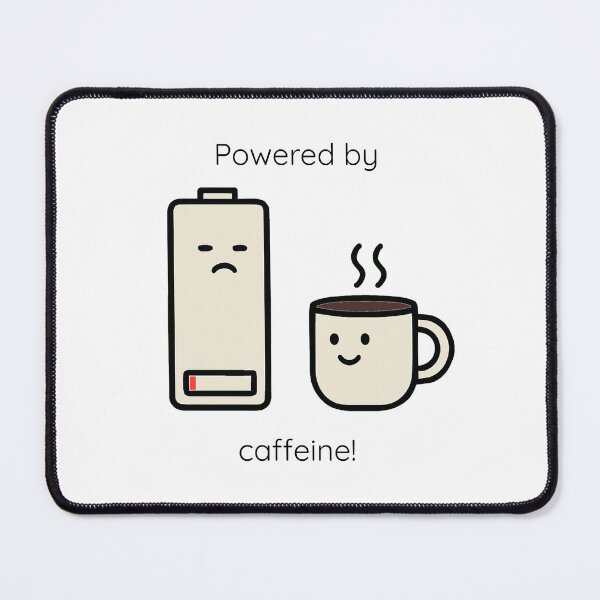 Item preview, Powered by Caffeine - Coffee & Battery Humor designed and sold by Owcomm.