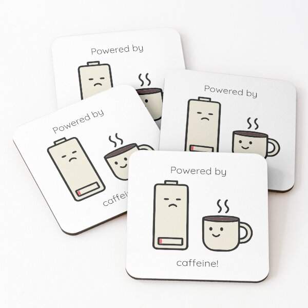 Item preview, Powered by Caffeine - Coffee & Battery Humor designed and sold by Owcomm.