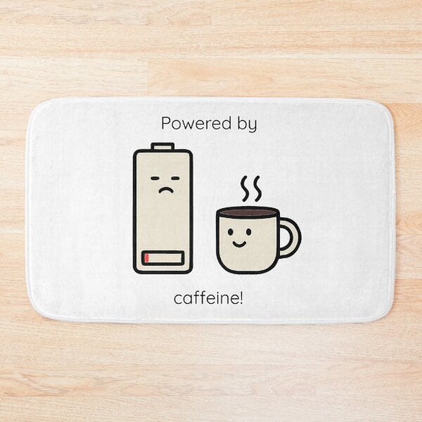 Item preview, Powered by Caffeine - Coffee & Battery Humor designed and sold by Owcomm.